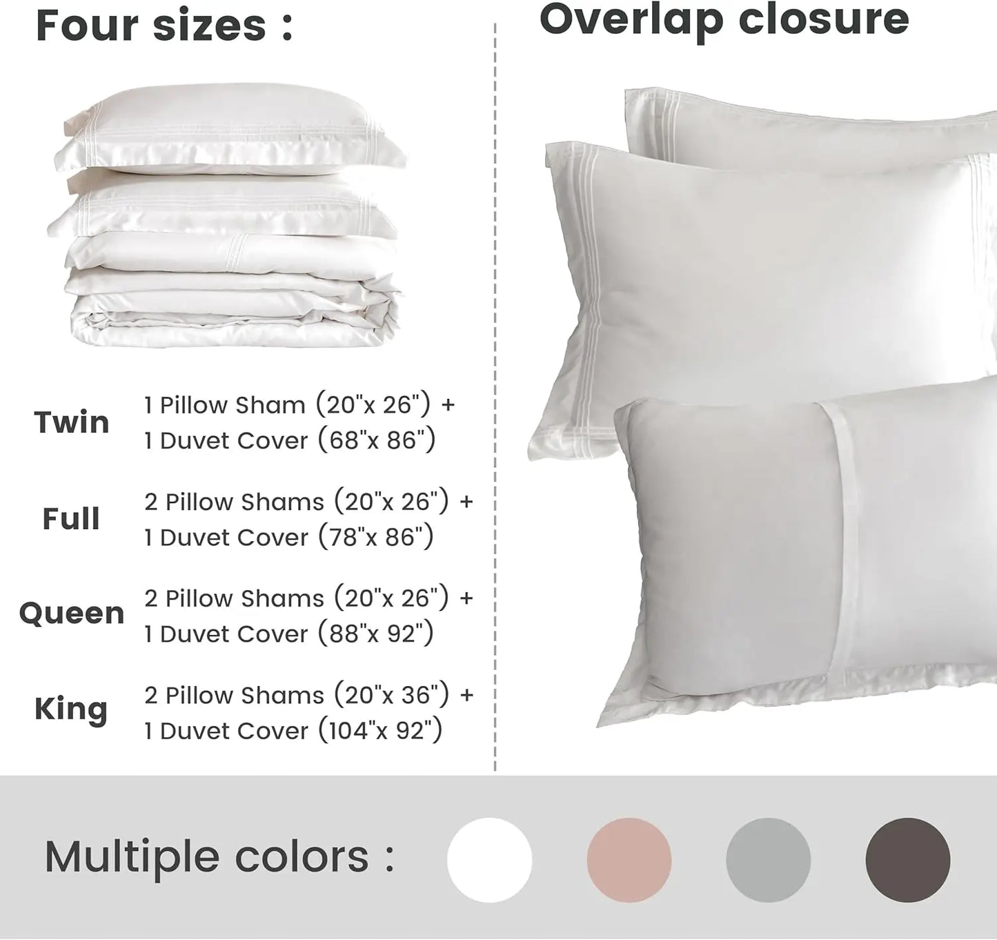 Simple&Opulence 100% Eucalyptus Lyocell Tencel Duvet Cover Set Cooling Breathable Duvet Cover Soft Silky, Luxury Bedding Set
