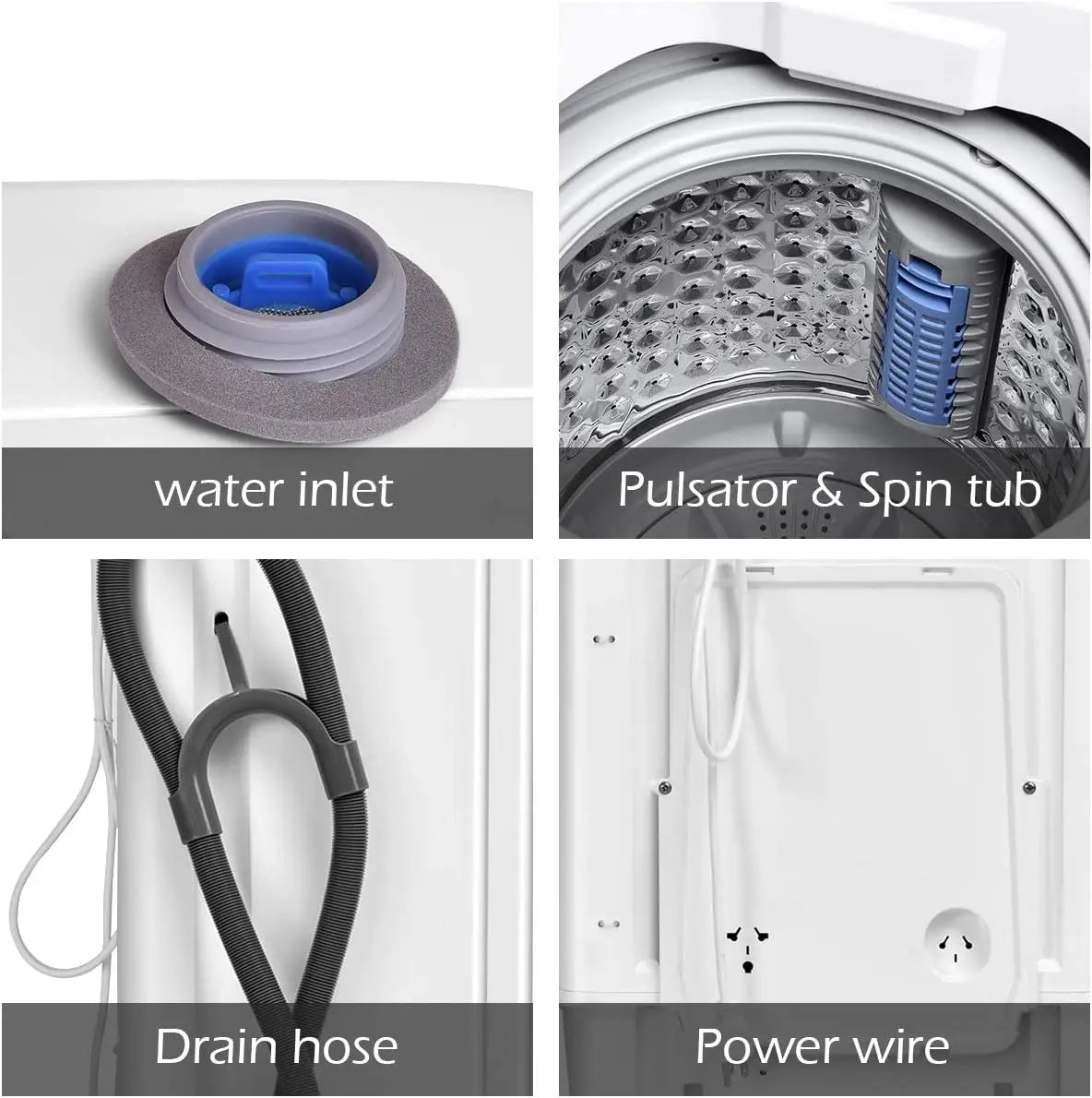 Full Automatic Washer and Dryer Combo with Built-in Pump Drain