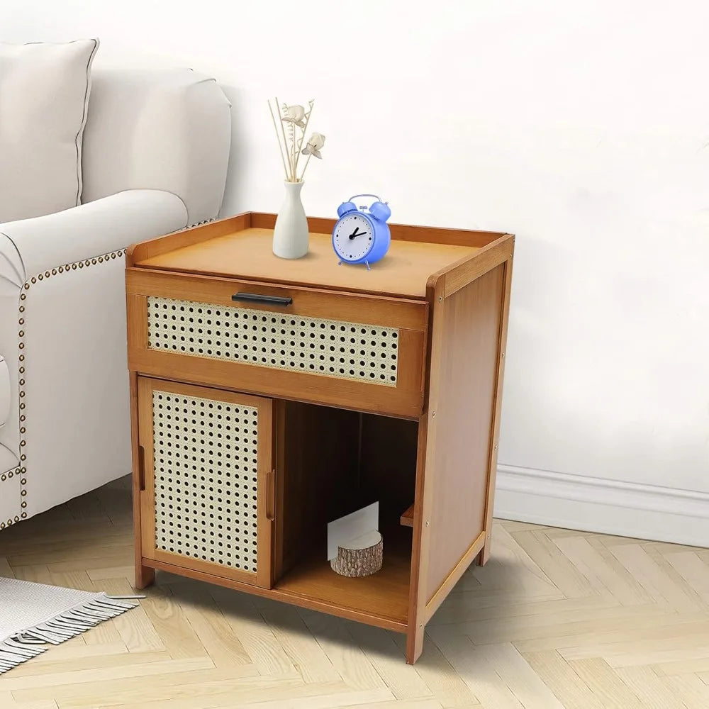 Bedside Table with Storage Drawer