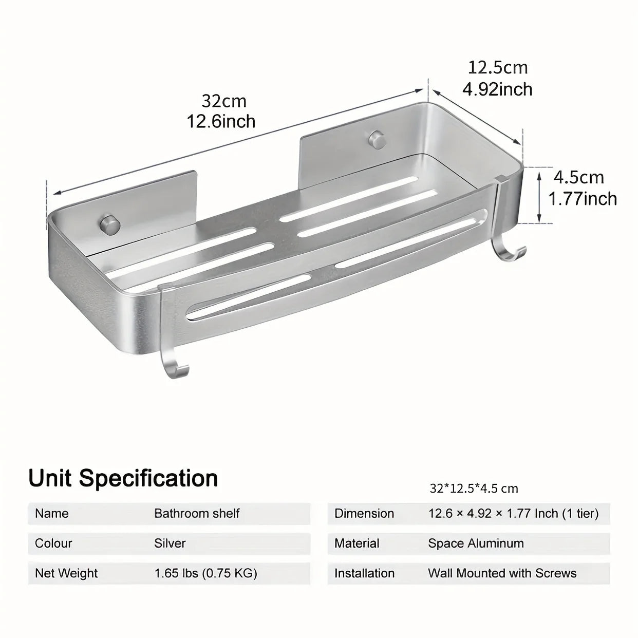 Aluminium Tower Rack with Hooks Organizer