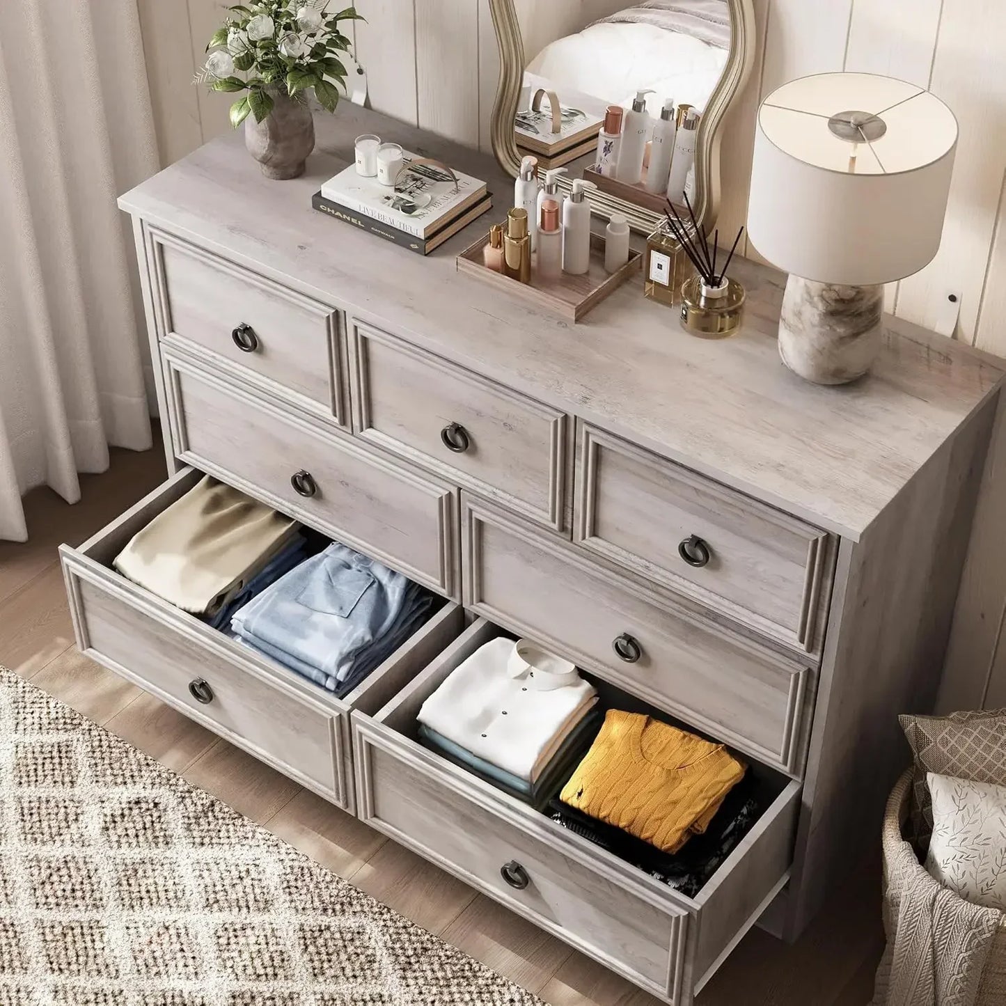 Modern Dresser Organizer with Textured Borders