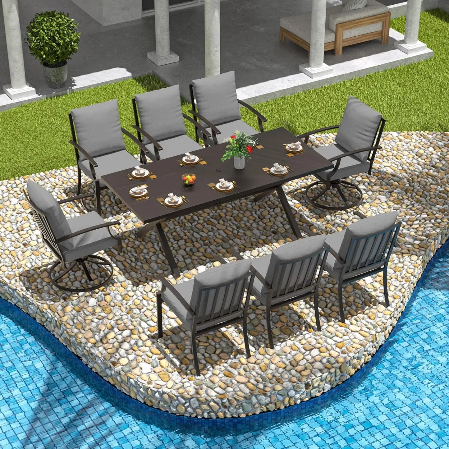 Outdoor Metal Patio Dining Furniture Set