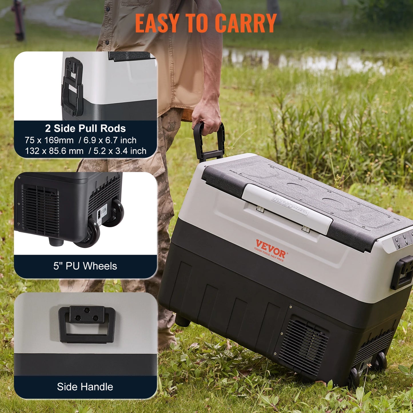 Portable Foldable Handle Wheel Compressor Freezer