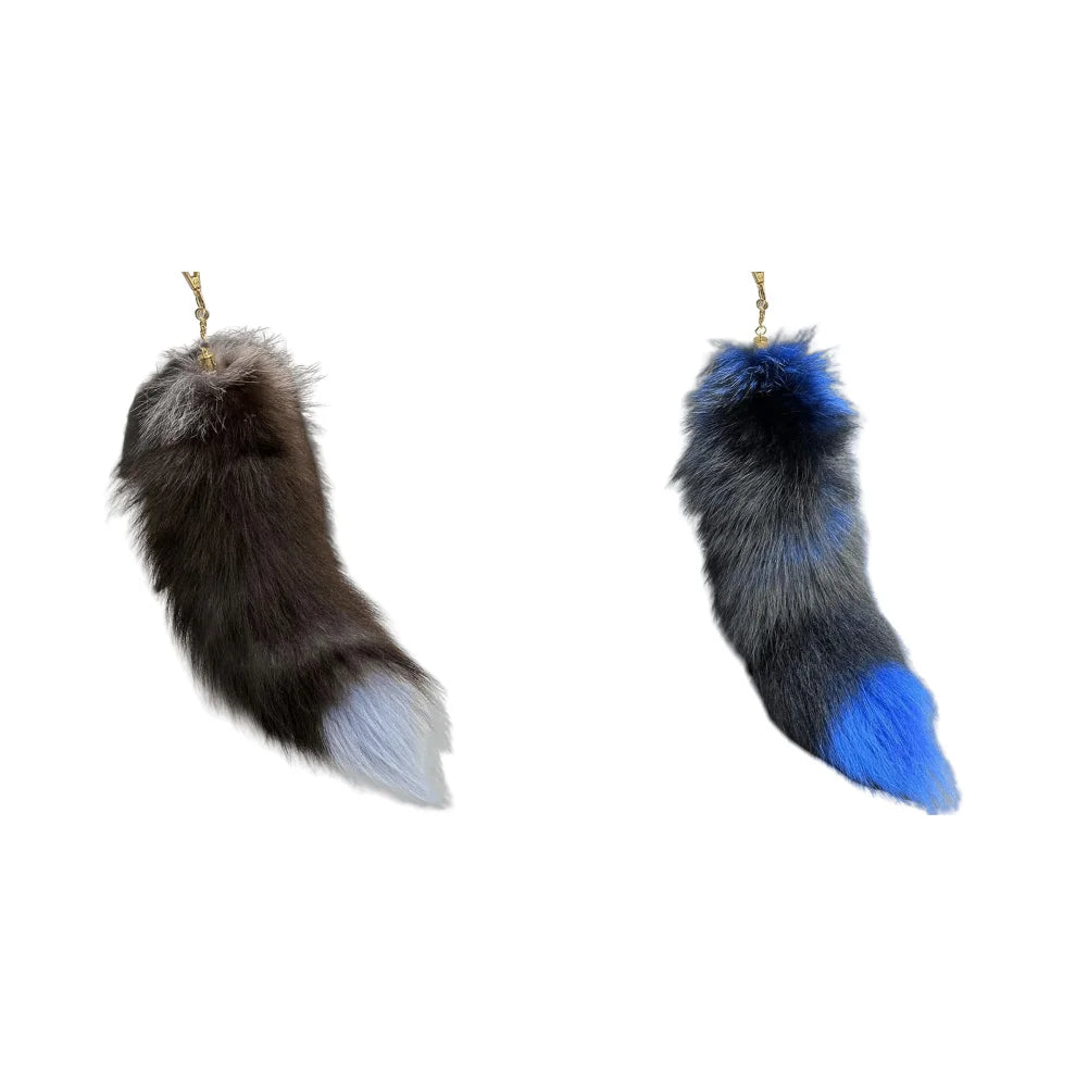 Huge Fluffy Faux Fur Fox Tail Keychain Therian Tail Fox Tail Keychain Cute Animal Tail Keychain Cosplay Tail Gift for Women Girl