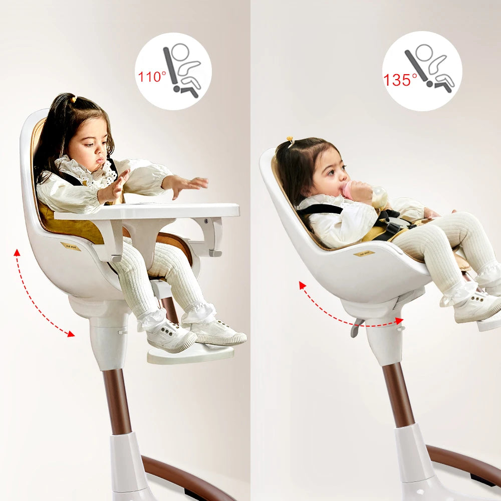 Baby High Chair with Adjustable Seat Heigh