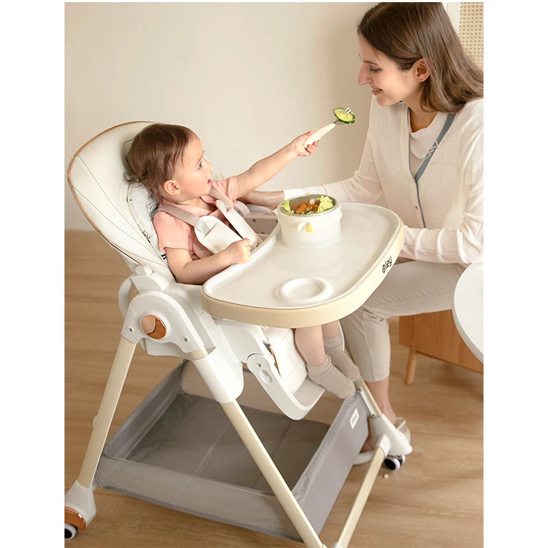 Adjustable Height Baby High Chair with Removable Seat and Tray