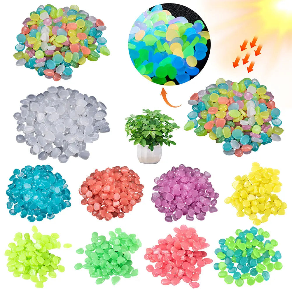 Garden Glow In The Dark Pebbles Stones Rocks For Yard And Walkways Decor
