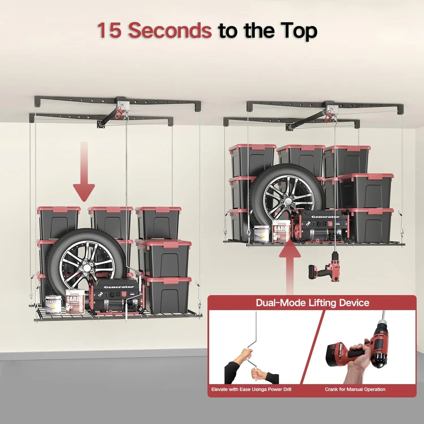 Heavy-duty Overhead Garage Storage Rack