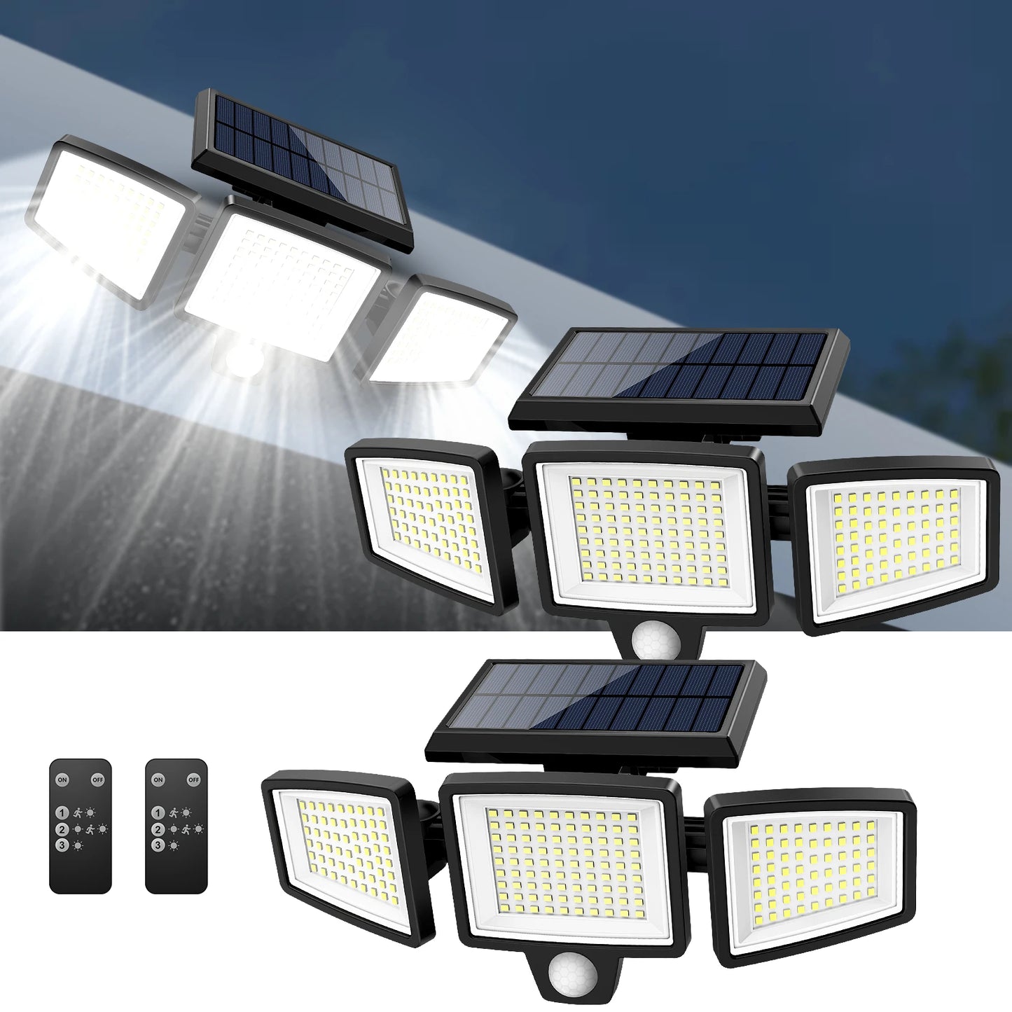 Patio Waterproof Triple Head Solar Light