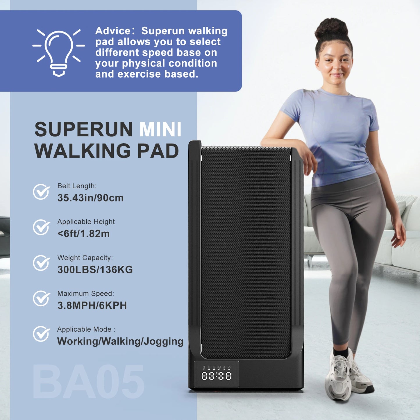 Portable Treadmill with Remote Control LED Display