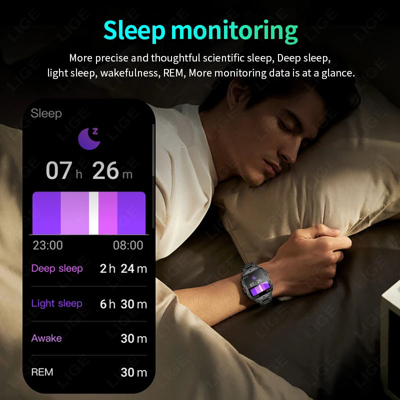 New For Xiaomi Military Smart Watch Outdoor Sports Fitness Tracker