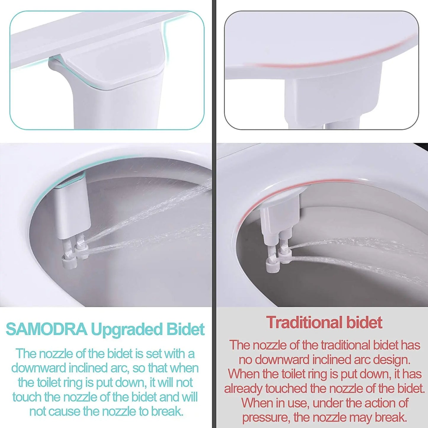 Toilet Dual Nozzles Frontal & Rear Wash Cold Water Personal Hygiene