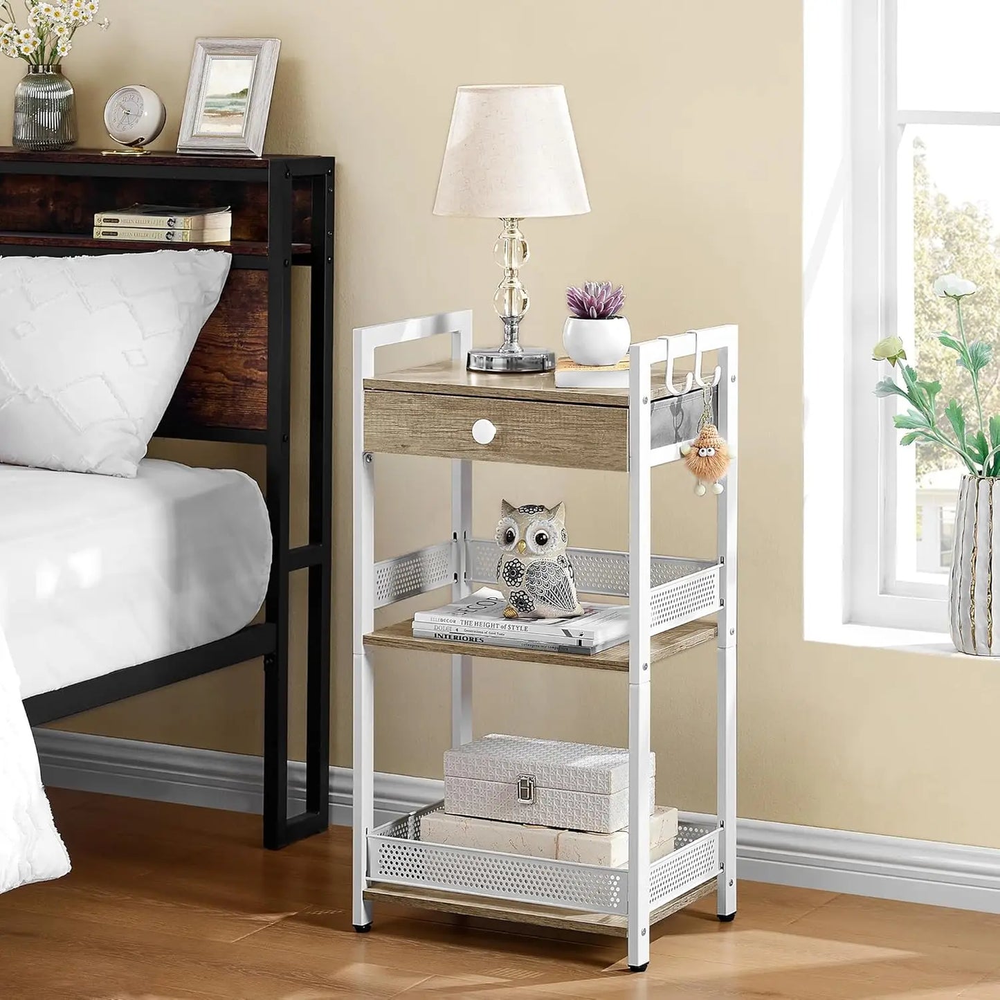 3-Tier Bathroom Floor Storage Shelf with Drawer