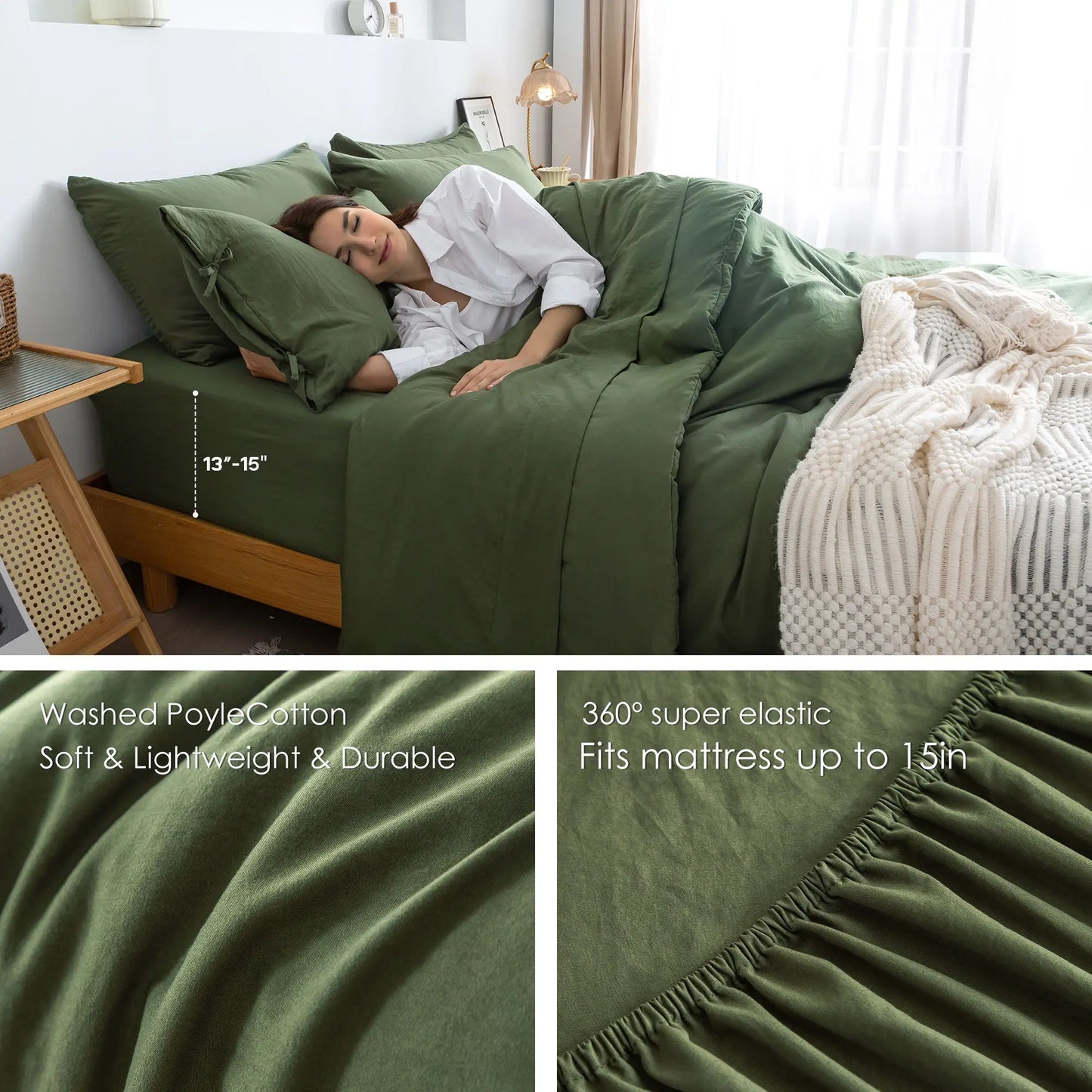 Aesthetic Solid Poly Cotton Comforter Set