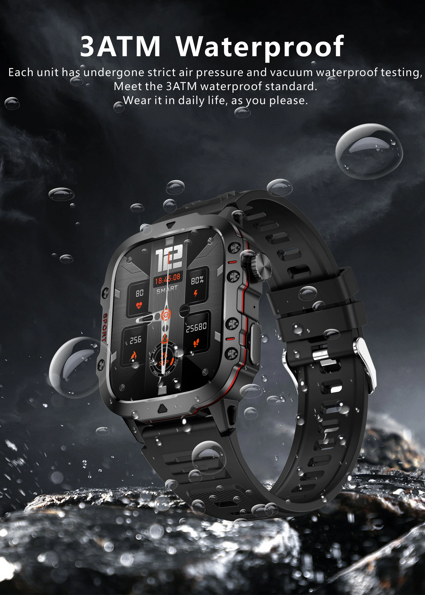 New For Xiaomi Military Smart Watch Outdoor Sports Fitness Tracker