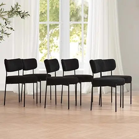 Mid Century Modern Dining Chair with Curved Upholstered