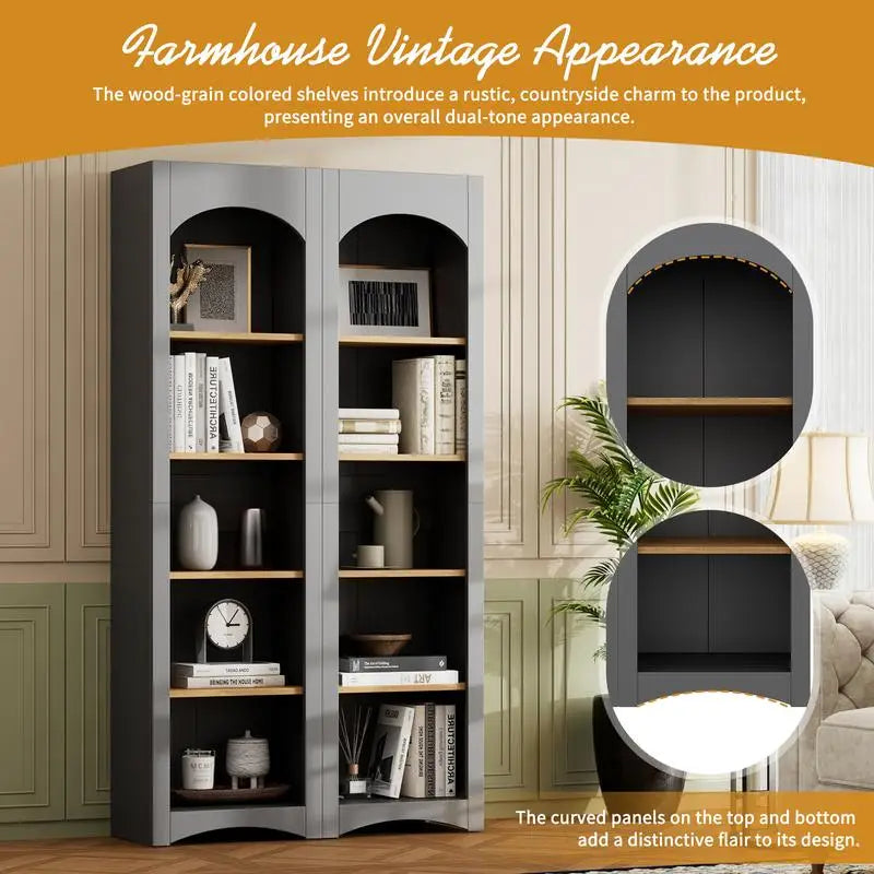 Farmhouse Two-Tone Storage Cabinet with Adjustable Shelves