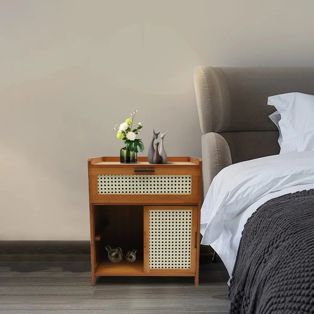 Bedside Table with Storage Drawer