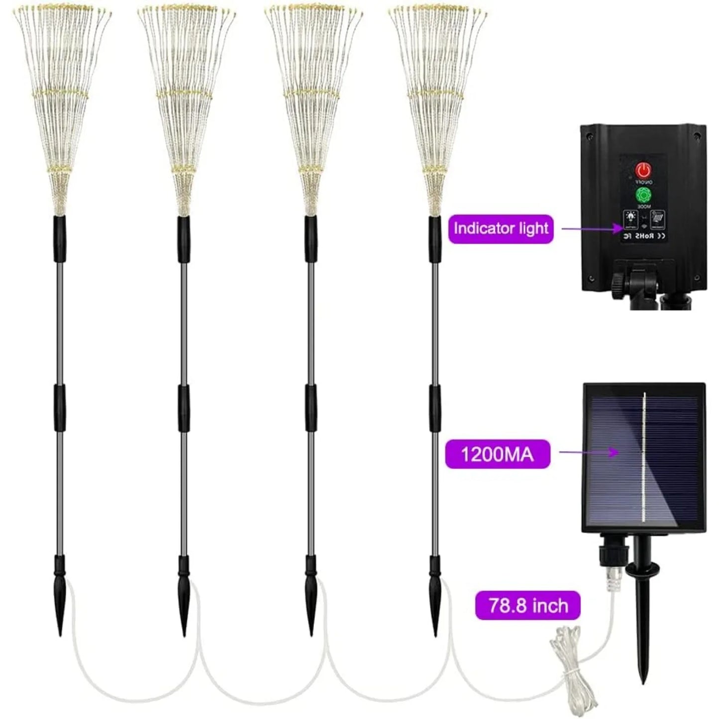 Patio Solar Firework String Lights
