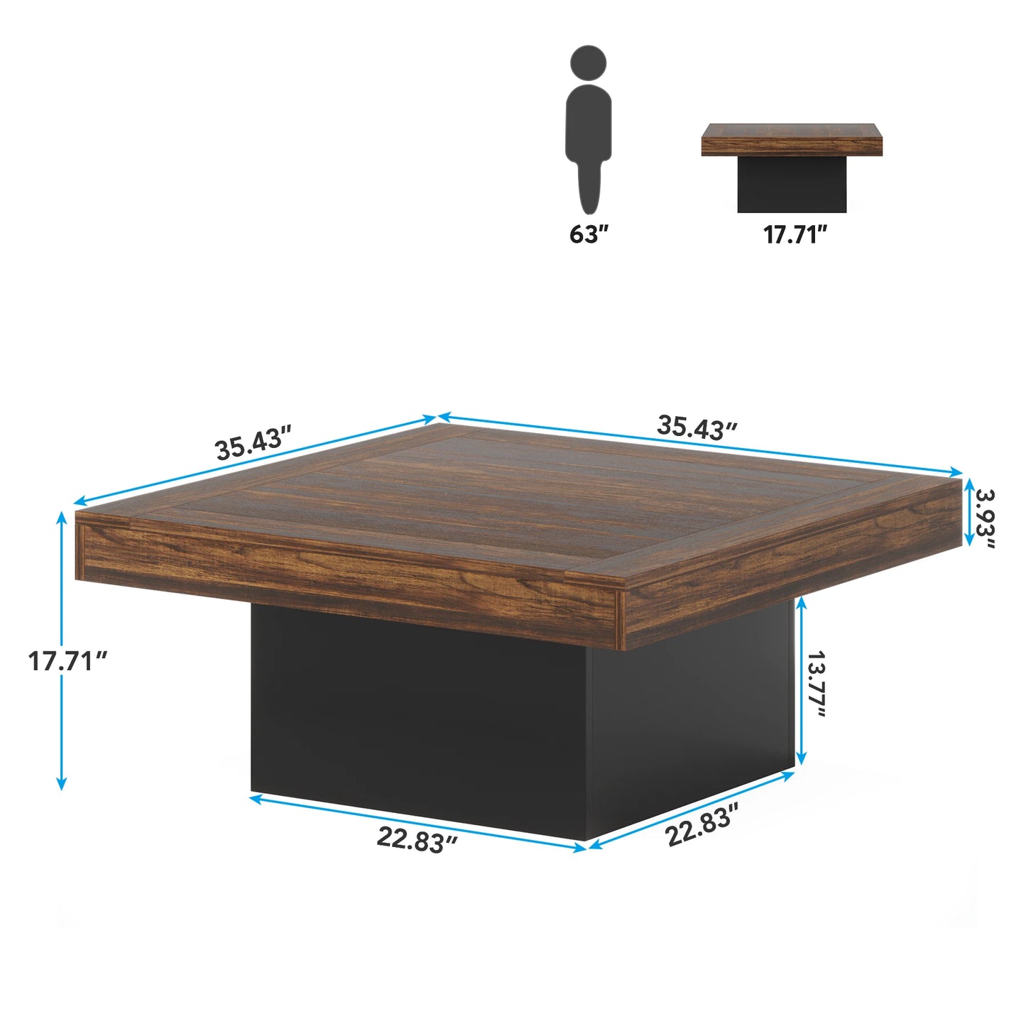 LED Square Coffee Table