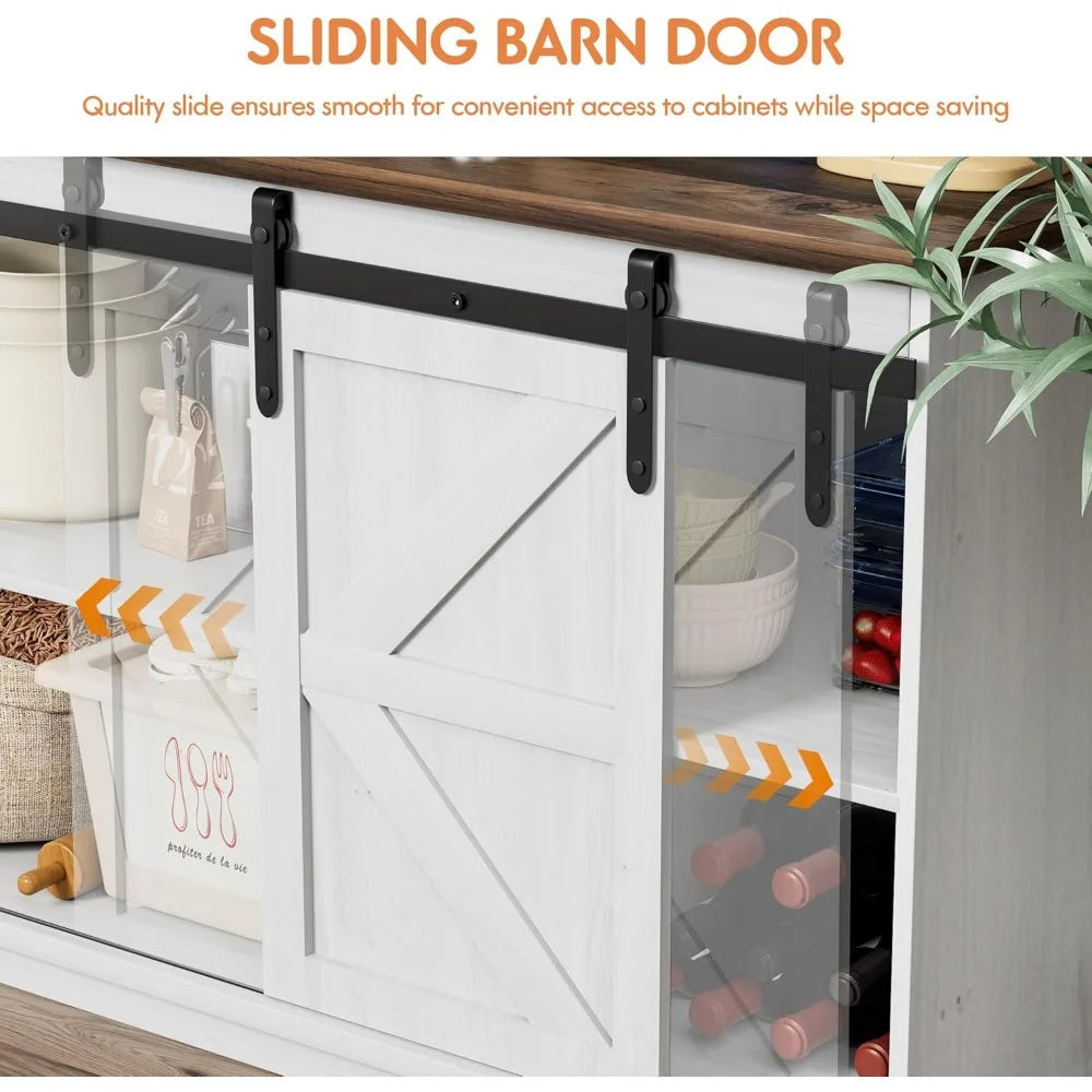 Dining Room Buffet Cabinet with Sliding Barn Doors