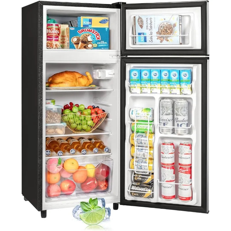 Small Fridge with Freezer with 7 Settings Temperature