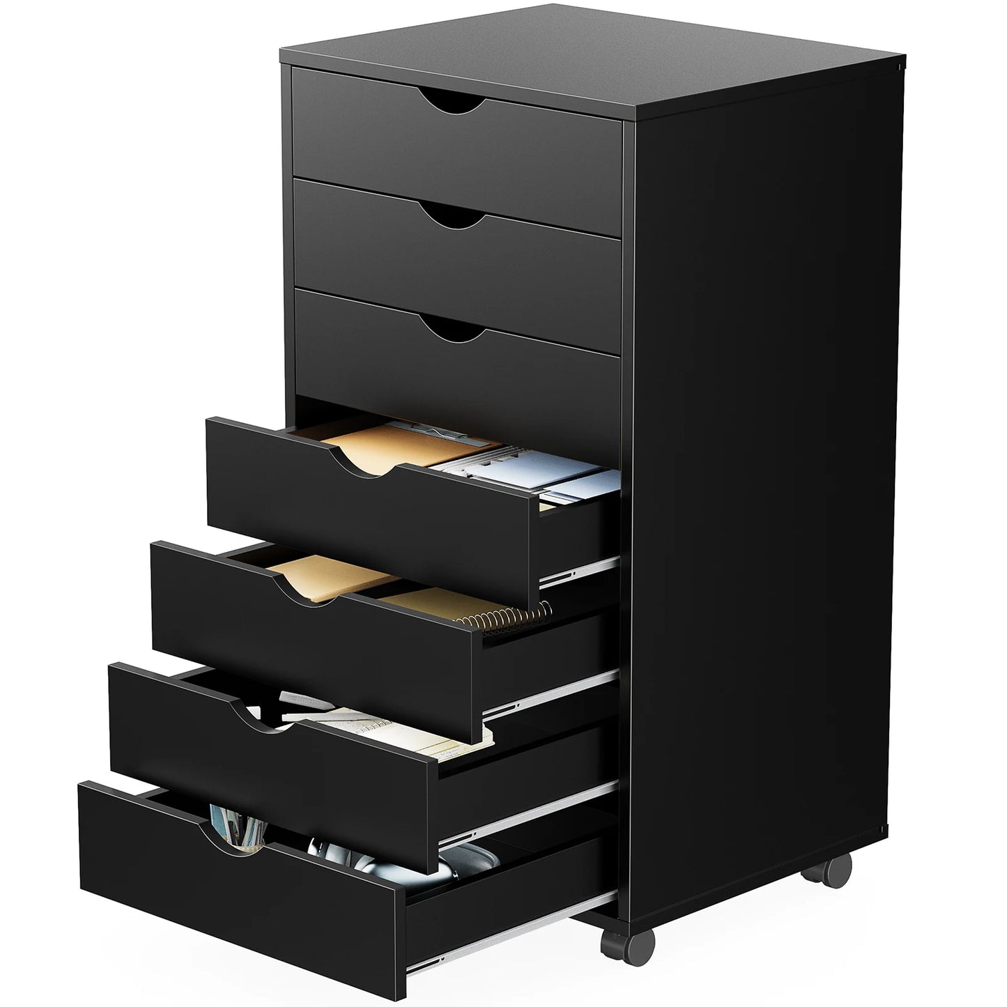 Storage Cabinet Wooden Wheels Organizer