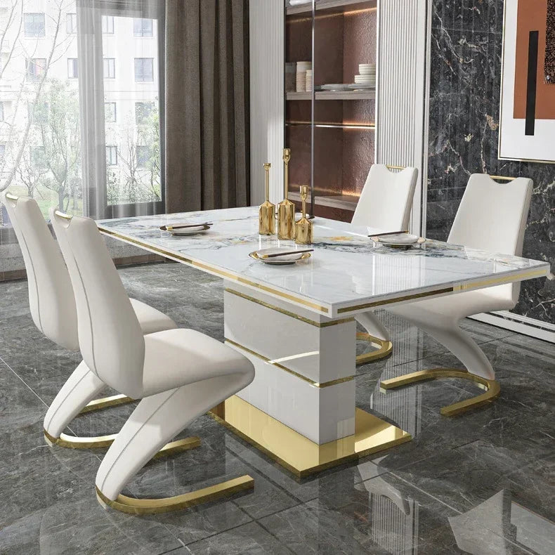 Modern Luxury Gold Dining Room Set