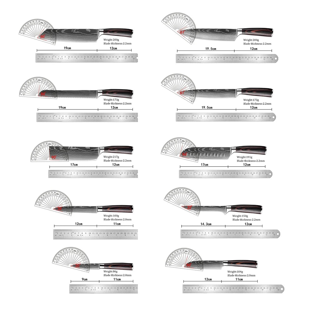 Japanese Kitchen Knives Set