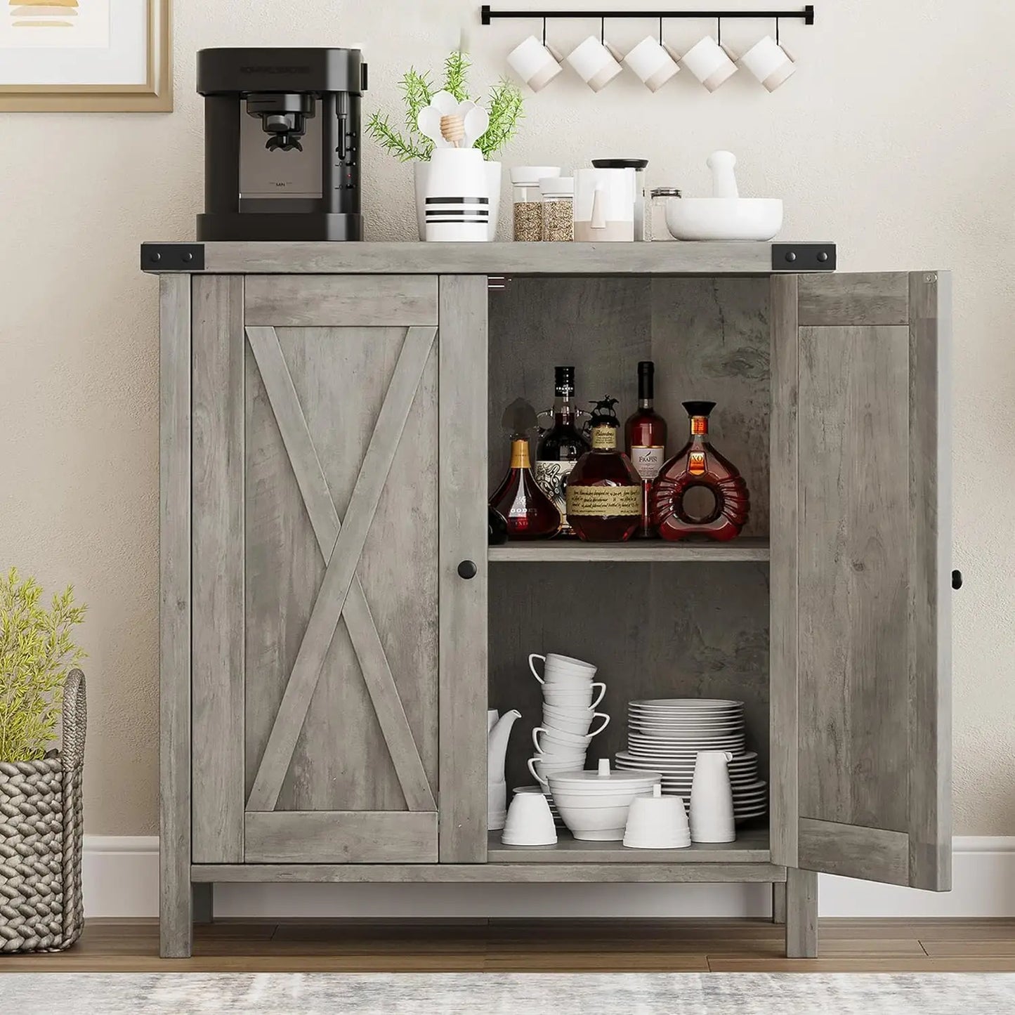 Buffet Cabinet with Doors and Shelves