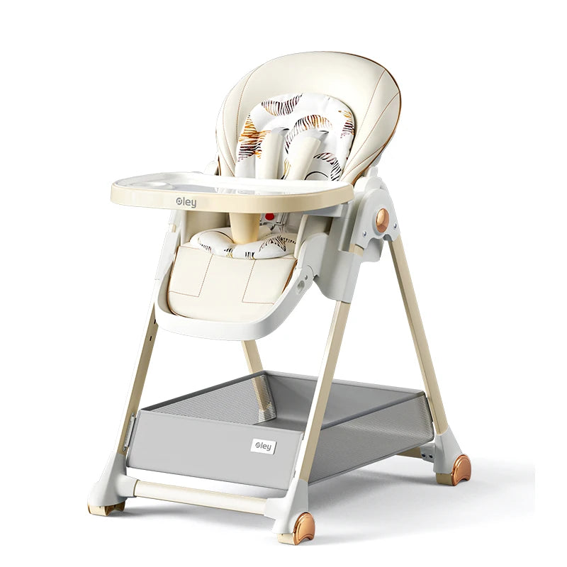 Adjustable Height Baby High Chair with Removable Seat and Tray