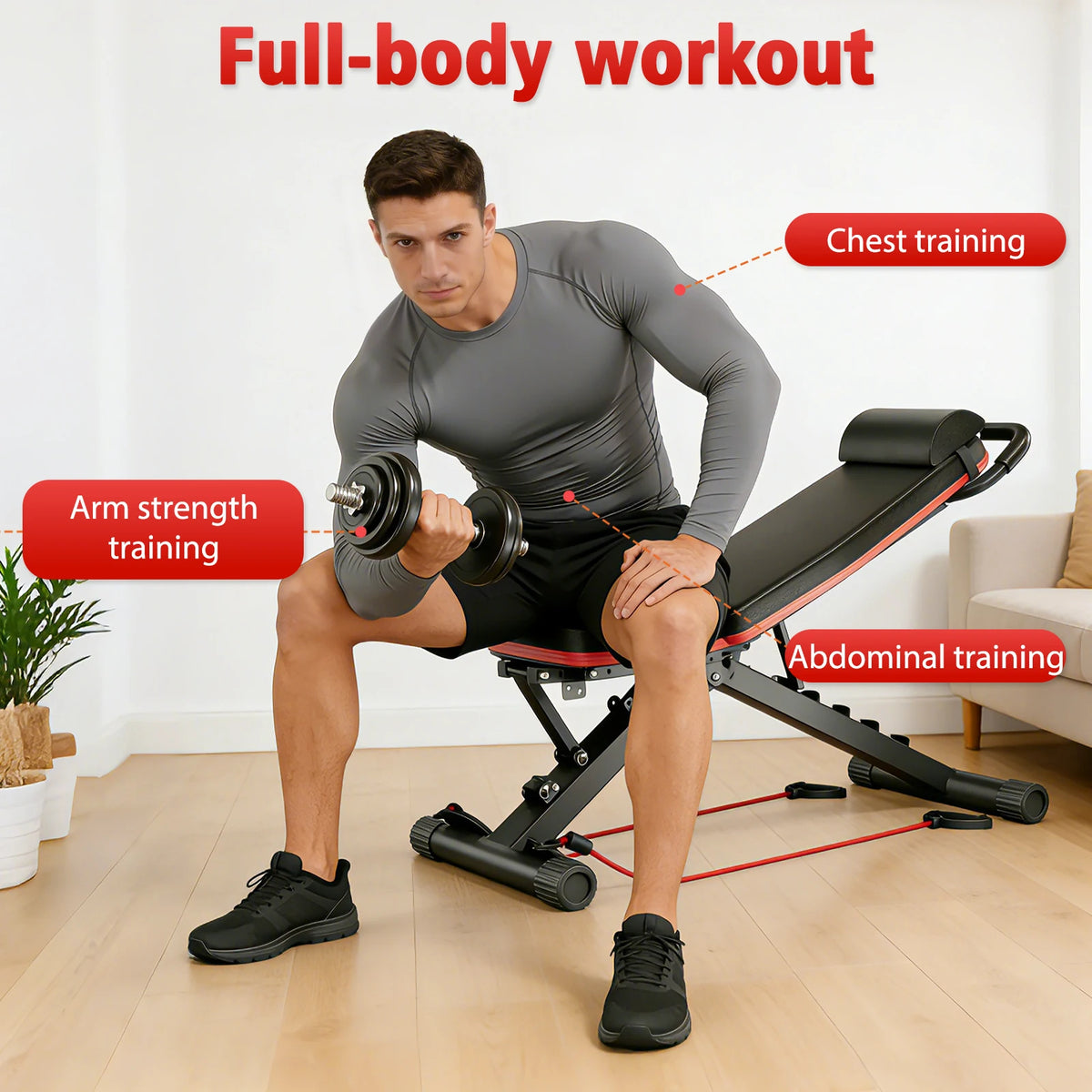 14-in-1 Foldable Dumbbell Bench Weight