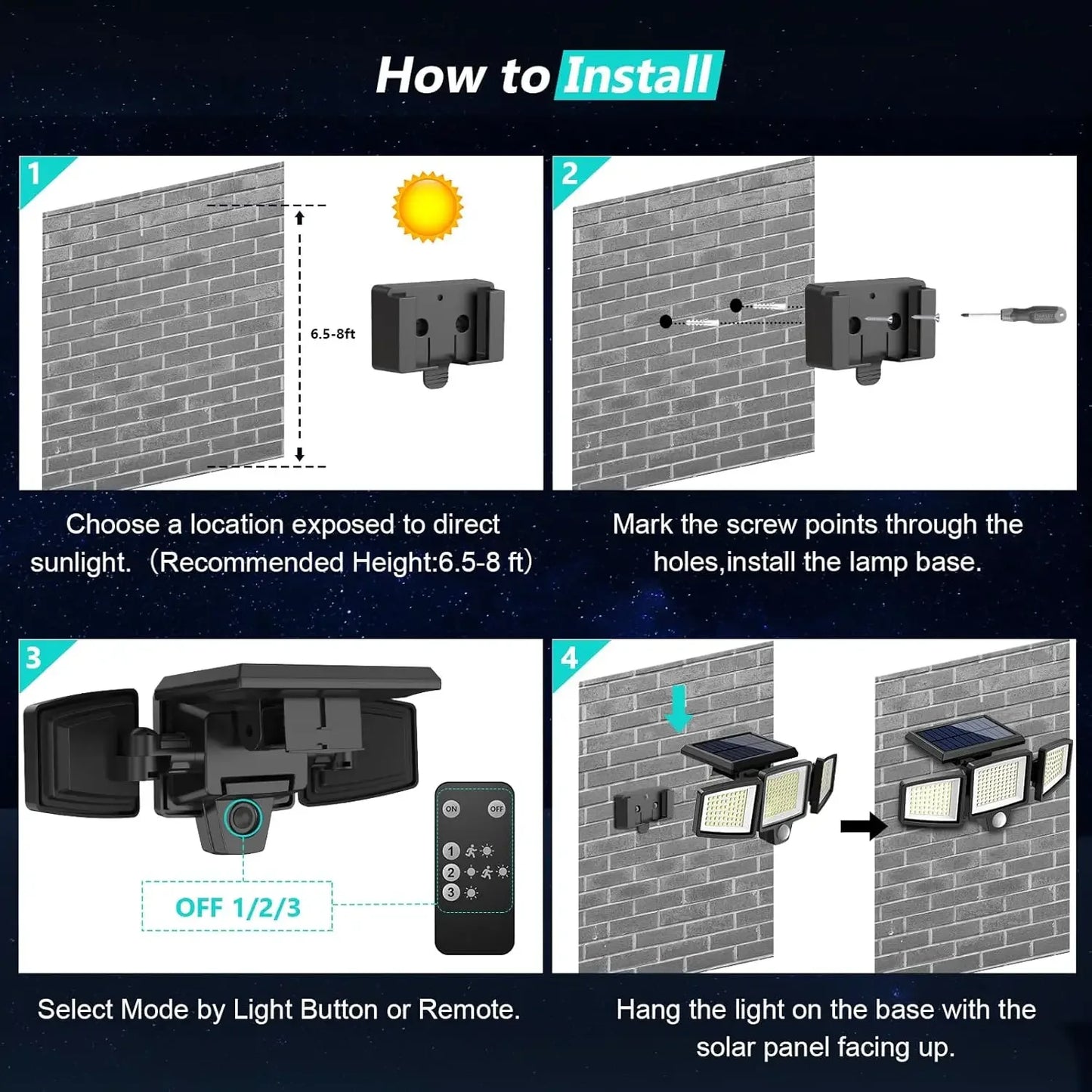 Outdoor Solar LED Lights with Sensors