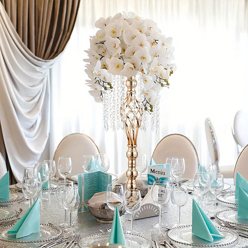Metal Flower Vases Crystal Flower Stand Decoration