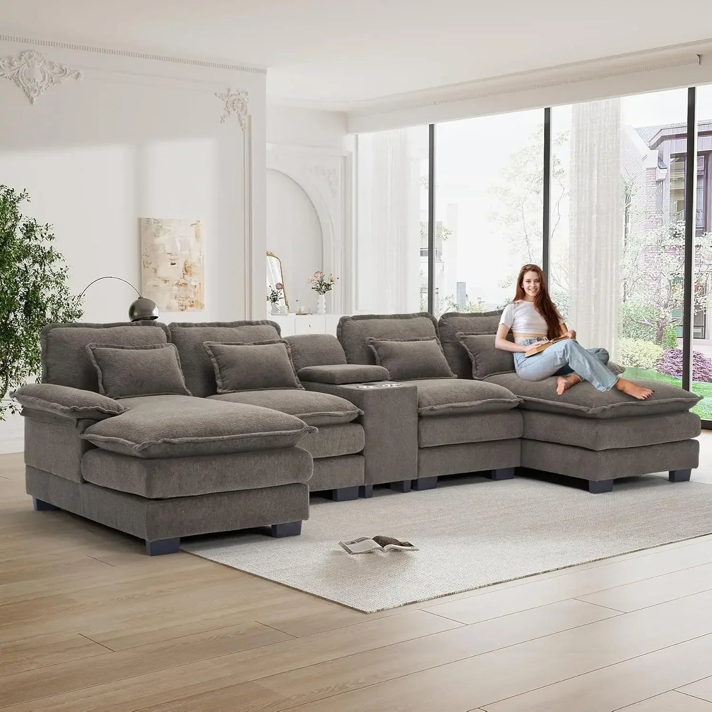 Modern Upholstered Large Modular Sofa
