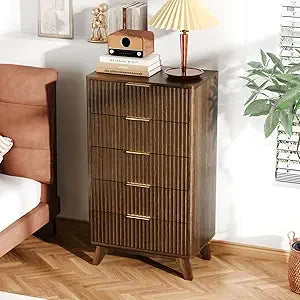 Mid Century Modern Wood Dresser with Rounded Edges for the Bedroom