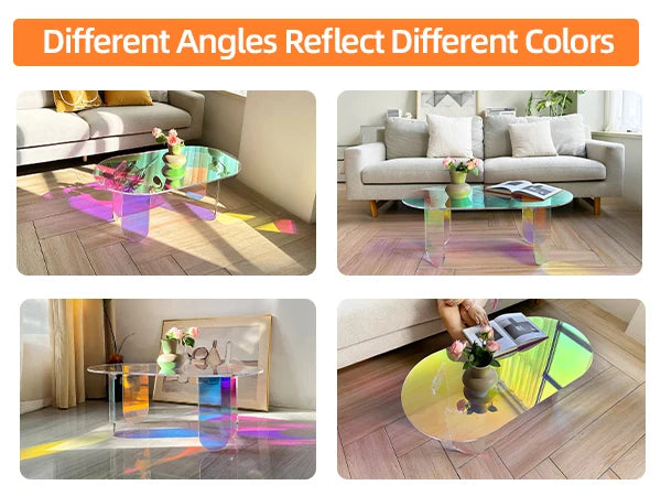 Iridescent Acrylic Oval Center Table