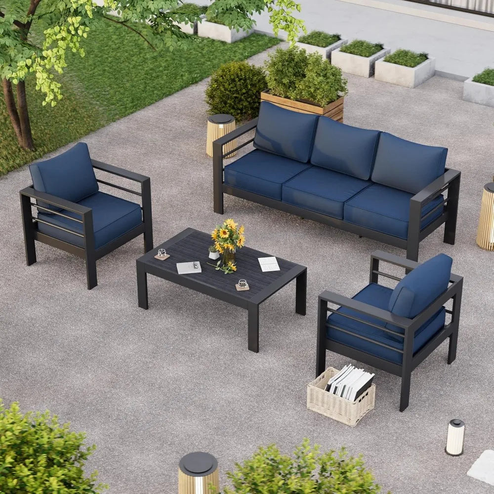 Aluminum Patio Furniture Set with Waterproof Covers