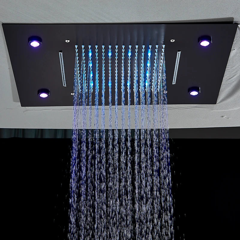 Luxury Waterfall Rains LED Light Shower Head