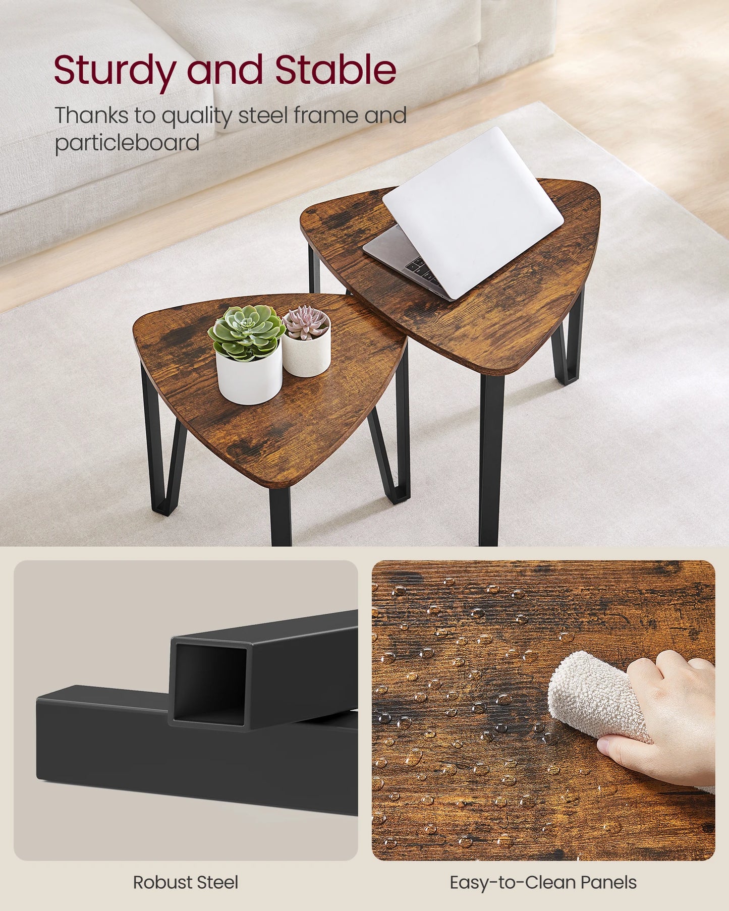 ndustrial Small Stacking Side Tables
