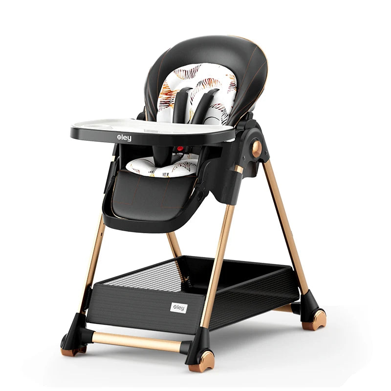 Adjustable Height Baby High Chair with Removable Seat and Tray