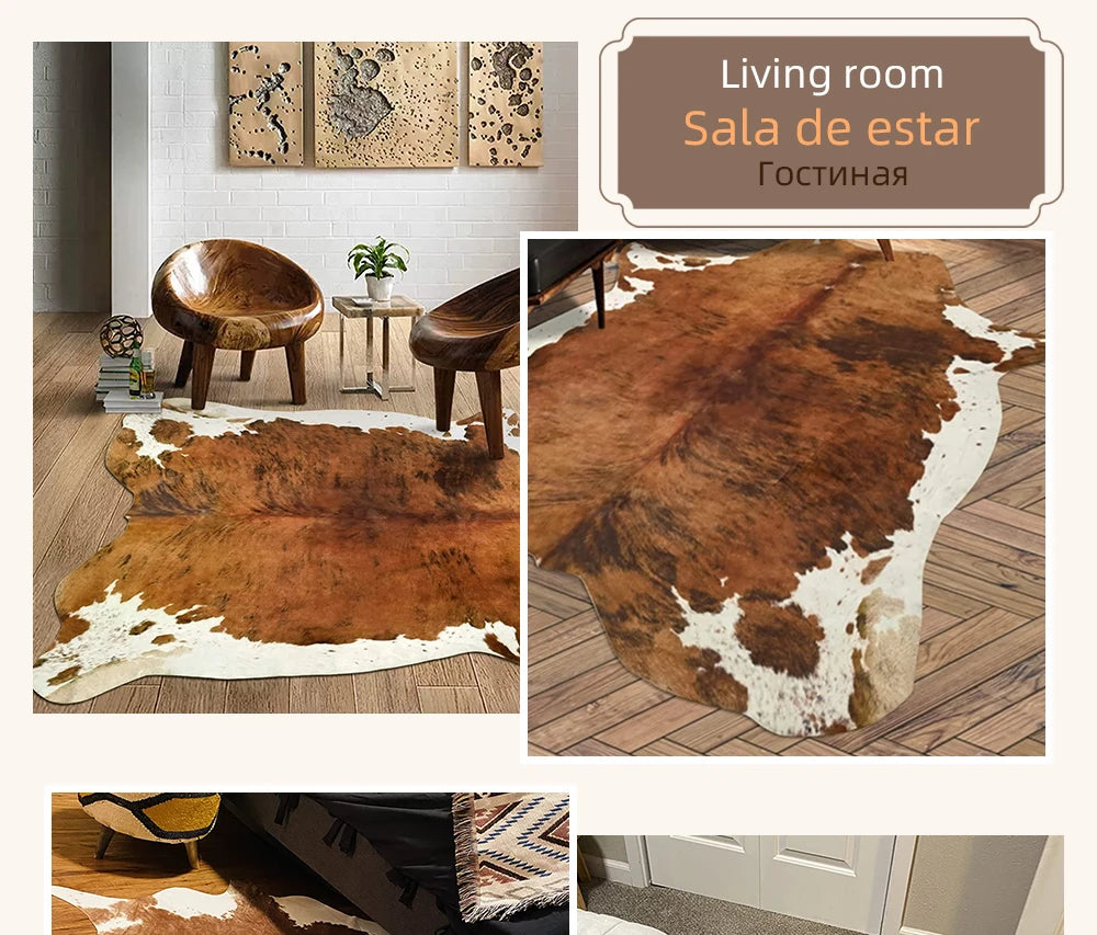 American style Animal Print Rug faux fur