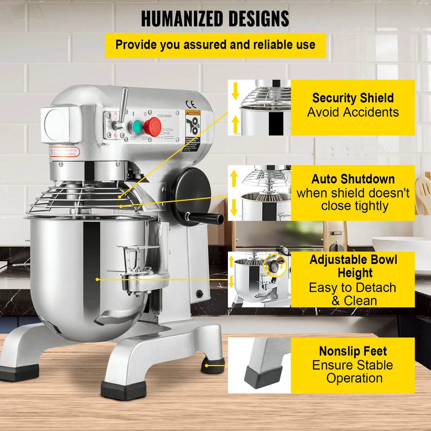 Electric Stainless Steel Commercial Mix Dough Machine Processor