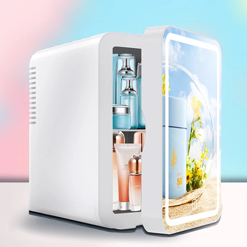 Hot and cold storage portable LED mini refrigerator