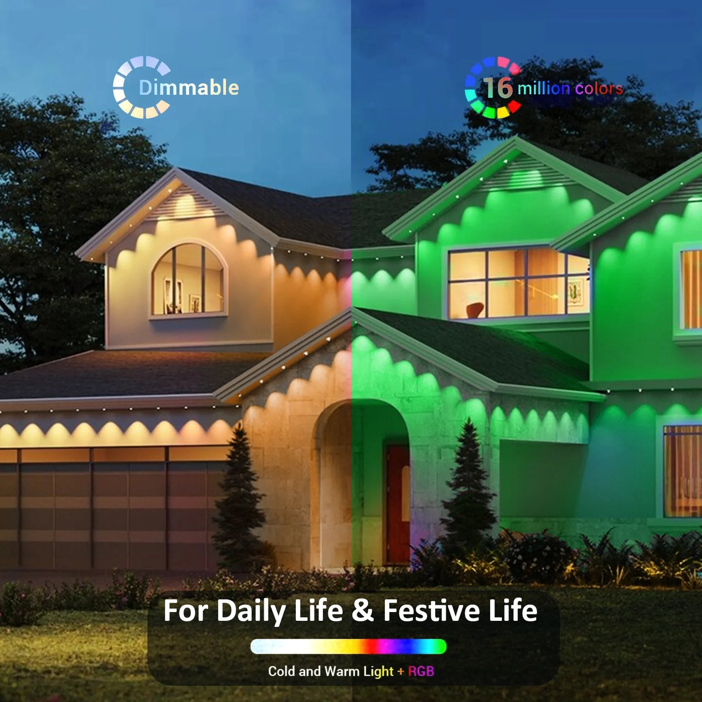 Patio LED Permanent Lights with App & Remote Control