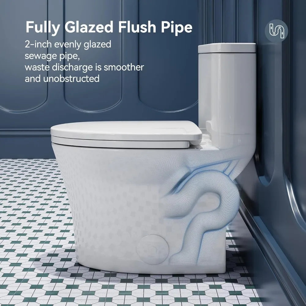 Elongated One Piece Toilet for Small Bathroom