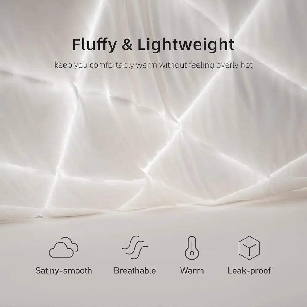 Goose Feather Down Comforter - Egyptian Cotton-Blend Fabric for Cold Sleepers/Cold Weather