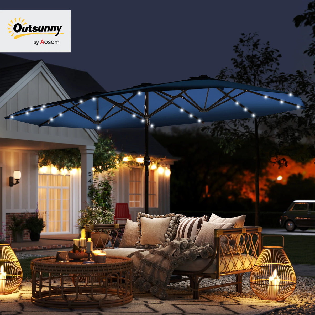 Double-Sided Parasol Sun Umbrella