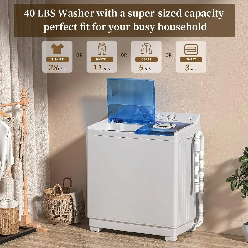Twin Tub Laundry Compact Washer and Spinner dryer