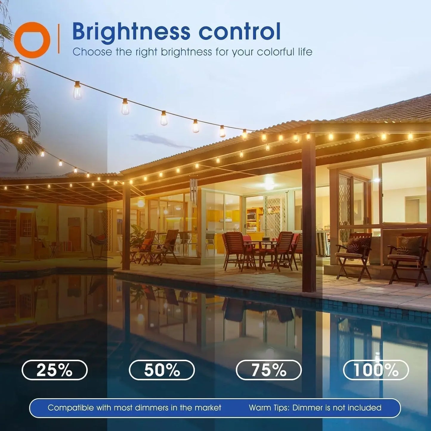 Patio String Lights Waterproof